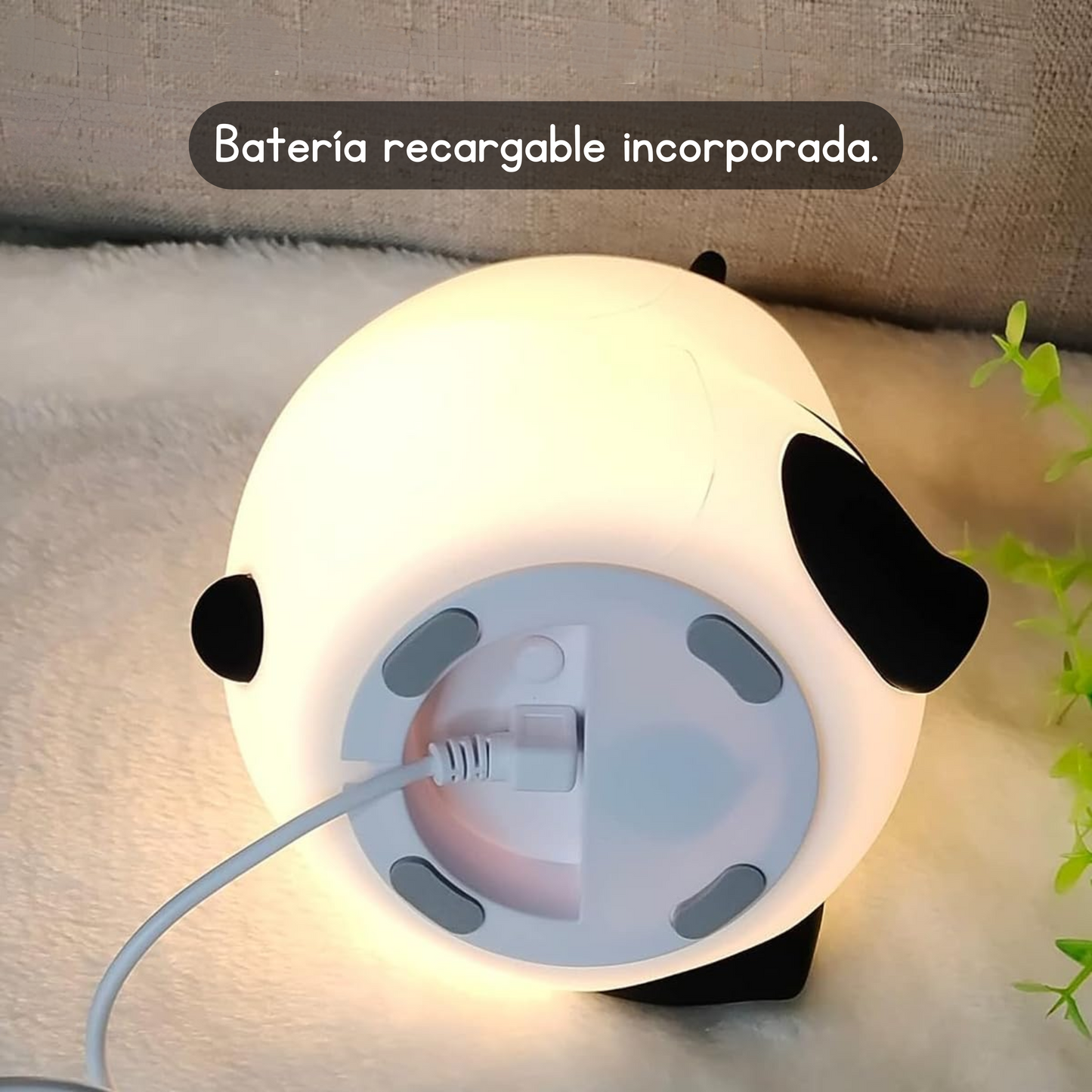 Lampara Oso Panda Silicona Luces Led Touch