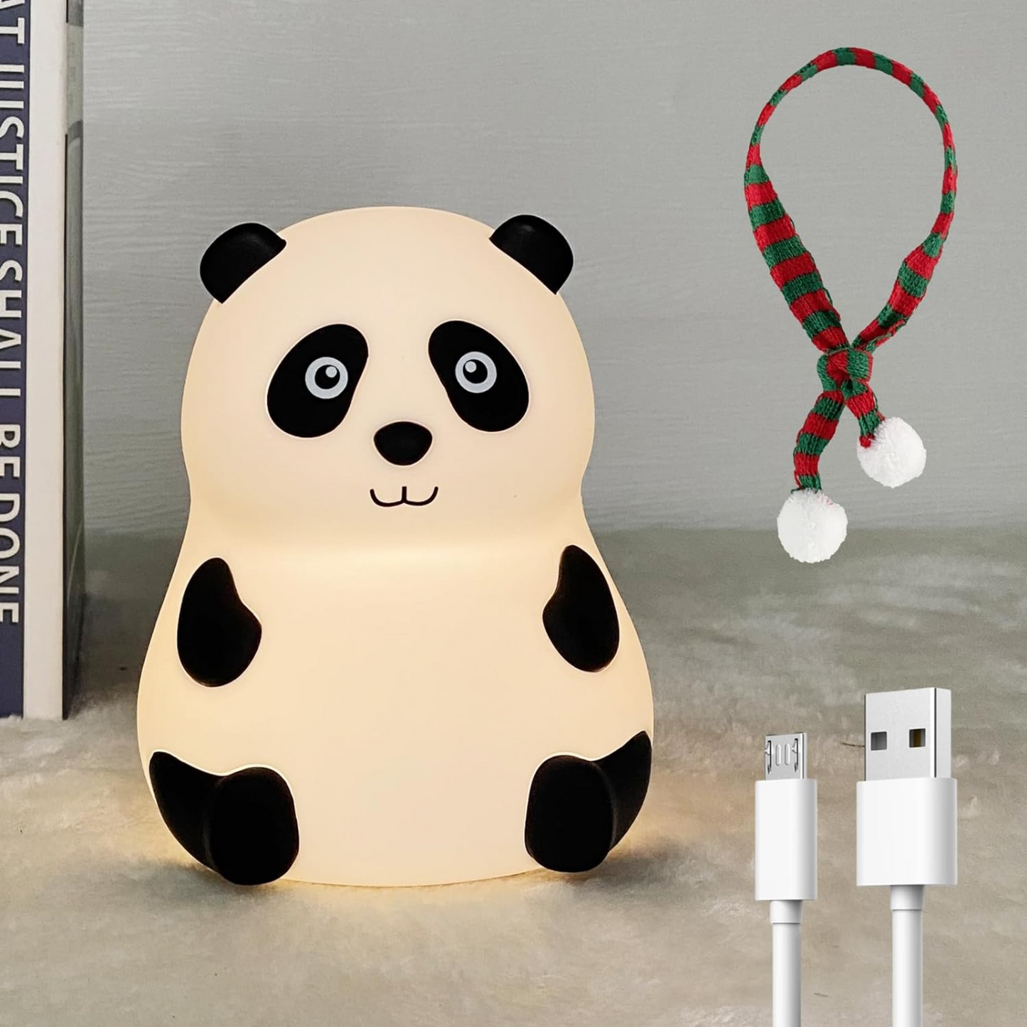 Lampara Oso Panda Silicona Luces Led Touch